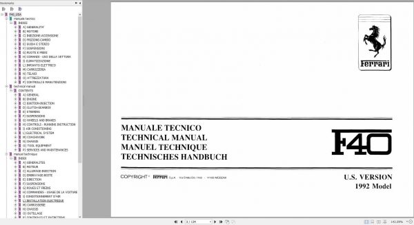 Ferrari F40 Technical Manual 1