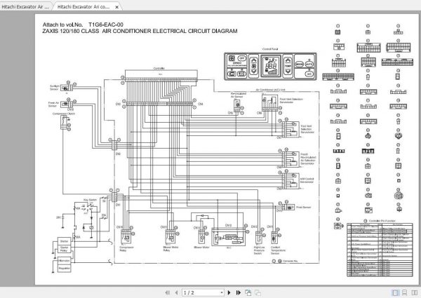 Hitachi Excavator Ari conditoner Zaxis ZX 120180200225270330 Shop Manual 2