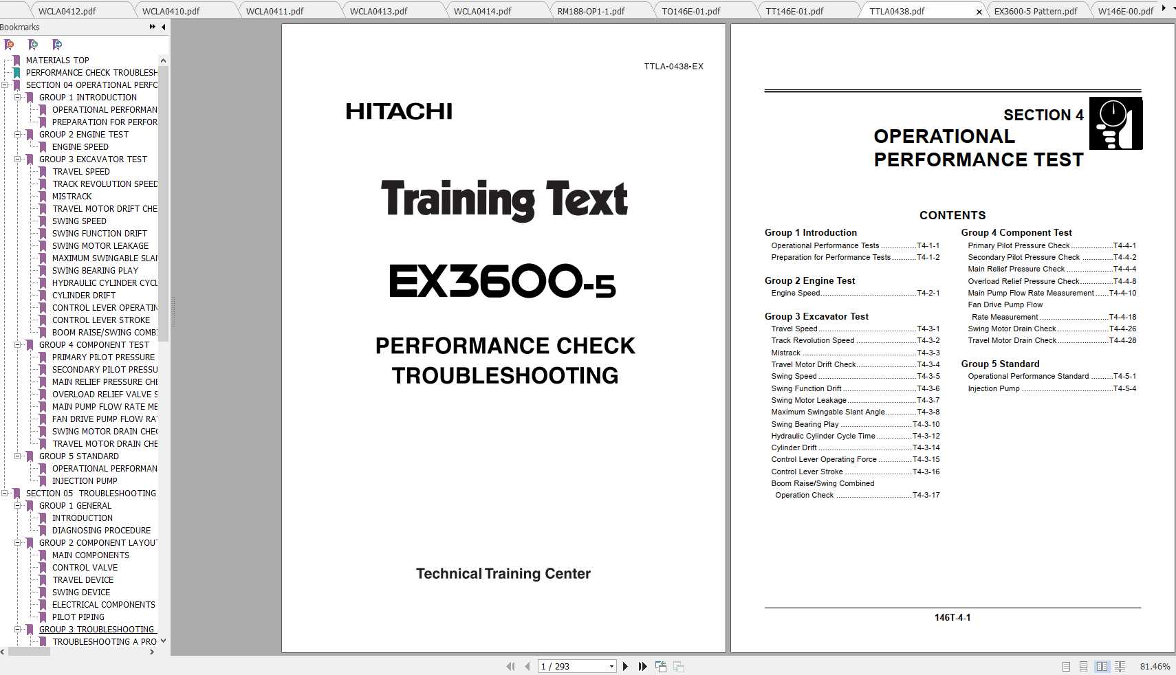 Hitachi Excavator EX 3600 5 Shop Manuals 1