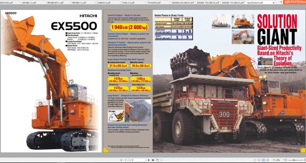 Hitachi Excavator EX-5500-5 Shop Manuals