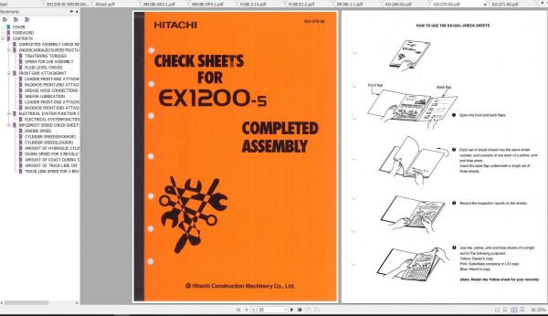 Hitachi Excavator EX1200 5C Dealer Shop Manuals 3