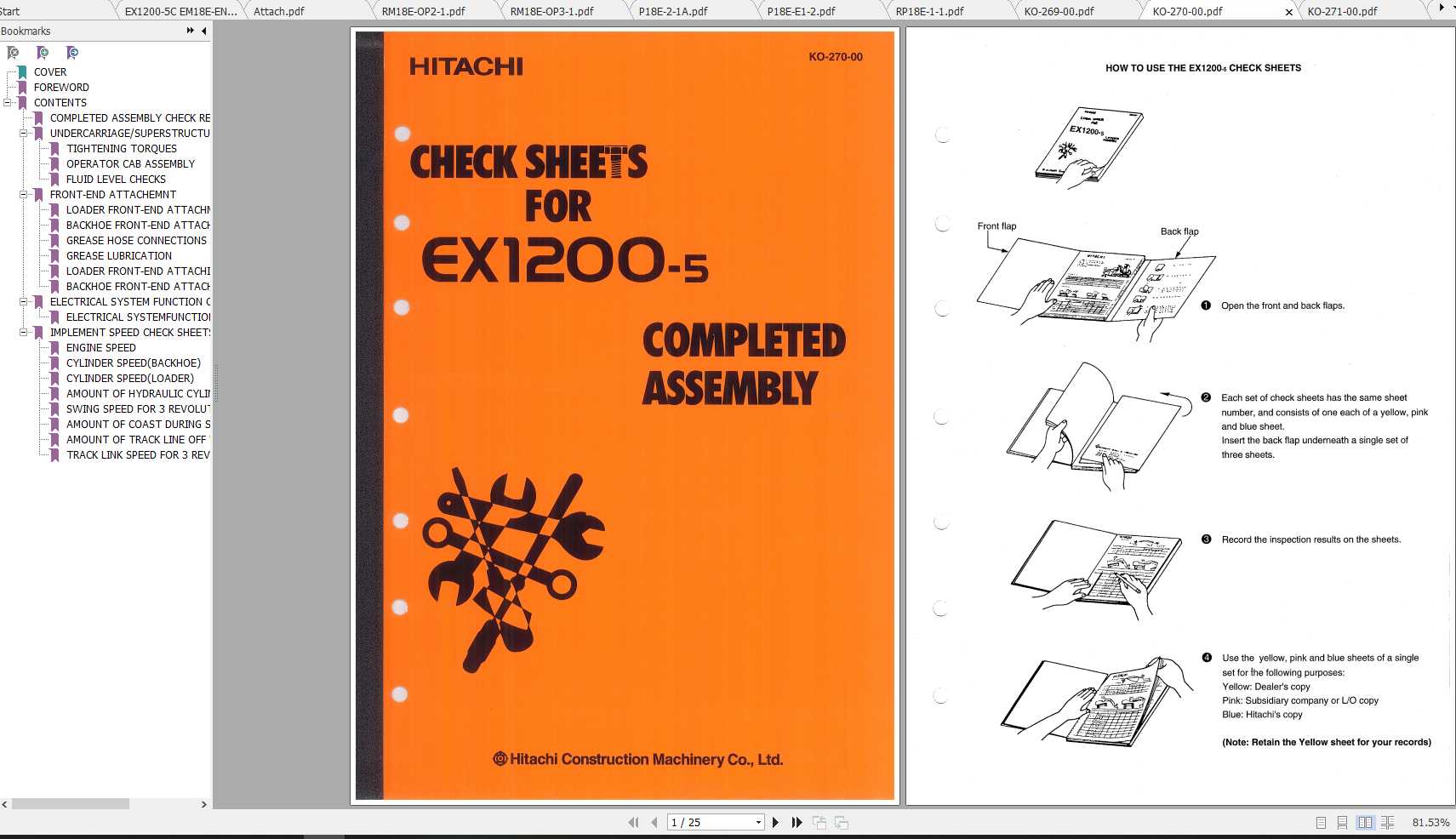 Hitachi Excavator EX1200 5C Dealer Shop Manuals 3