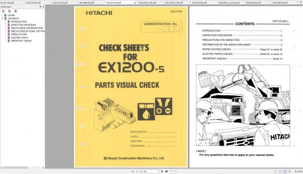 Hitachi Excavator EX1200 5C Dealer Shop Manuals EN RU 2