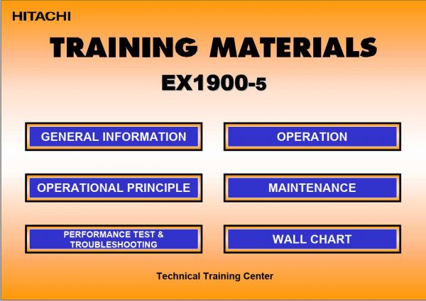 Hitachi Excavator EX1900 5 Training Materials 1