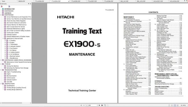 Hitachi Excavator EX1900 5 Training Materials 2