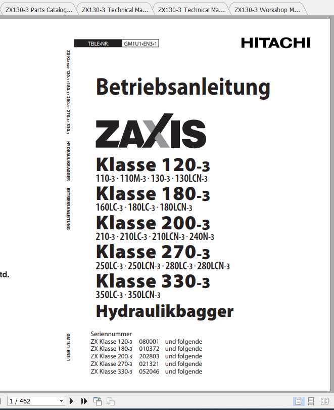 Hitachi Excavator Zaxis ZX130 3 Shop Manual 2