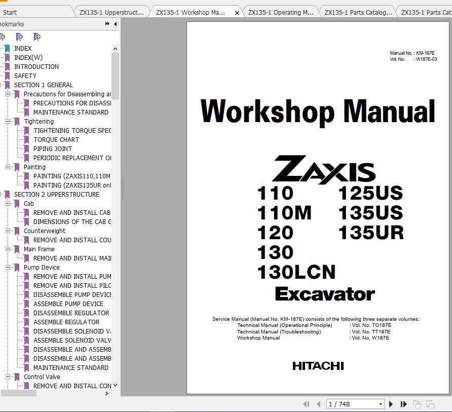 Hitachi Excavator Zaxis ZX135 1 Shop Manual 2