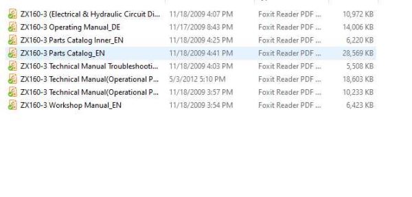 Hitachi Excavator Zaxis ZX160 3 Shop Manual 1