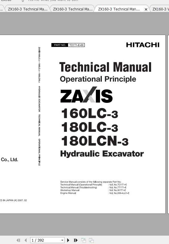 Hitachi Excavator Zaxis ZX160 3 Shop Manual 3