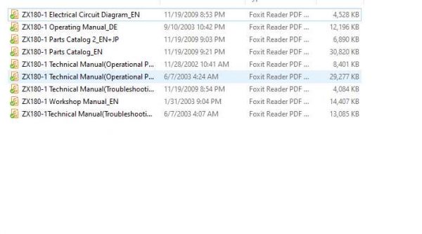 Hitachi Excavator Zaxis ZX180 1 Shop Manual 1