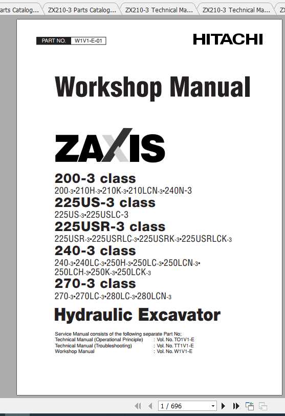 Hitachi Excavator Zaxis ZX210 3 Shop Manual 2