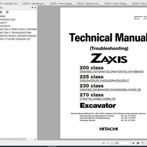 Hitachi Excavator Zaxis ZX225 1 Shop Manual 2
