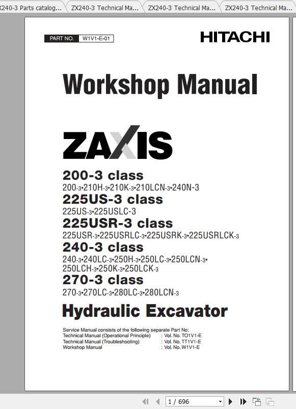 Hitachi Excavator Zaxis ZX240 3 Shop Manual 2