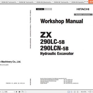 Hitachi Excavator Zaxis ZX290 5B Shop Manual 1