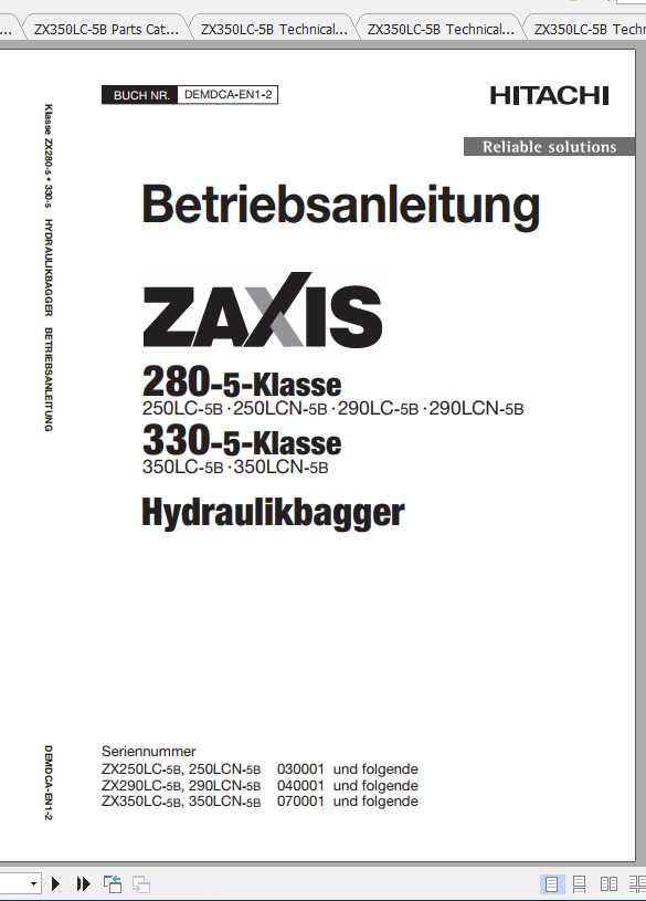 Hitachi Excavator Zaxis ZX350 5B Shop Manual 2
