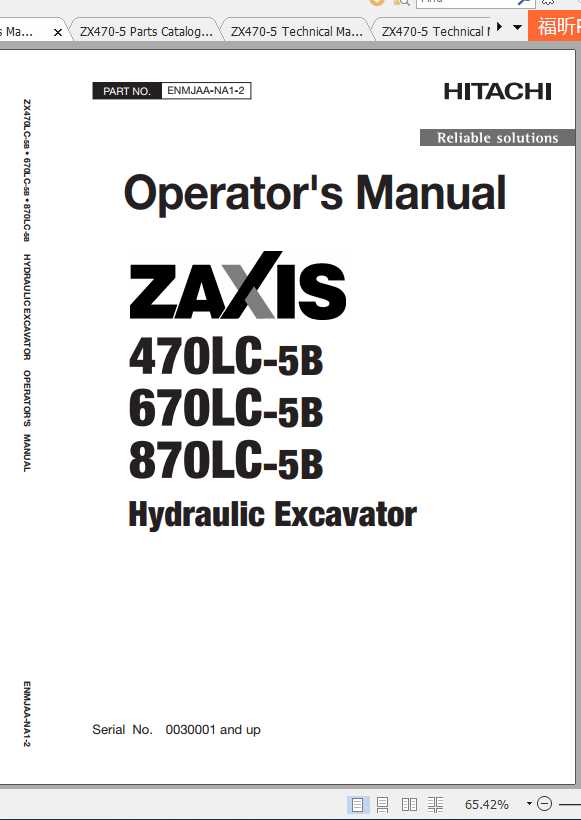 Hitachi Excavator Zaxis ZX470 5B Shop Manual 2