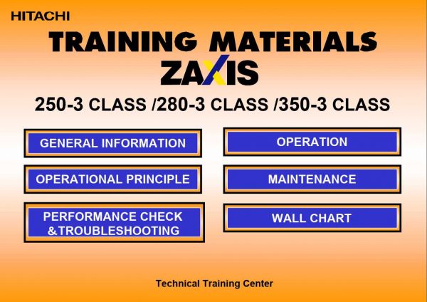 Hitachi Hydraulic Excavator ZAXIS 250 3 280 3 350 3 CLASS Training Materials CD 1