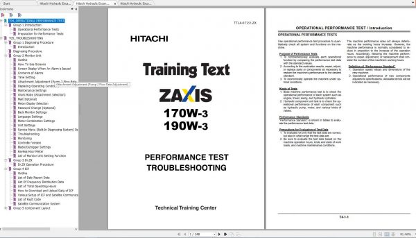 Hitachi Hydraulic Excavator ZX170W 3 ZX190W 3 Class Shop Manuals EN 2