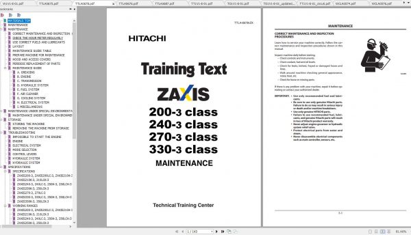Hitachi Hydraulic Excavator ZX200 3 ZX225US 3 ZX225USR 3 ZX240 3 ZX270 3 Class Shop Manuals EN 2