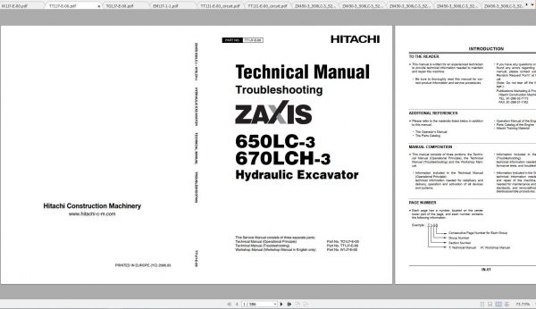 Hitachi Hydraulic Excavator ZX650LC 3 ZX670LCH 3 Shop Manuals EN 2