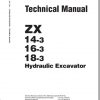 Hitachi Mini Excavator Zaxis ZX14 3 ZX16 3 ZX18 3 Shop Manual 1