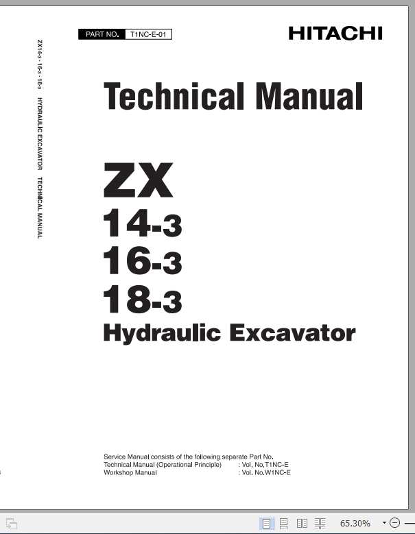 Hitachi Mini Excavator Zaxis ZX14 3 ZX16 3 ZX18 3 Shop Manual 1