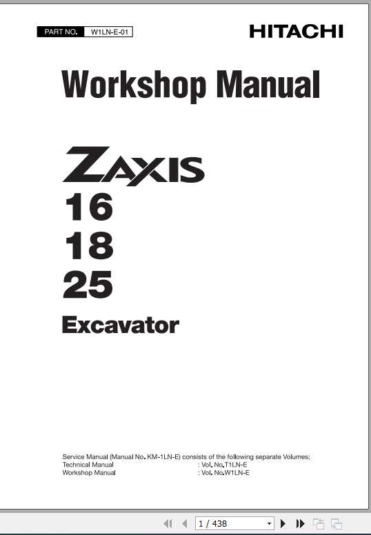 Hitachi Mini Excavator Zaxis ZX16 ZX18 ZX25 Workshop Manual 1