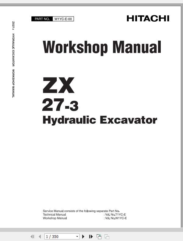 Hitachi Mini Excavator Zaxis ZX27 3 Workshop Manual 1