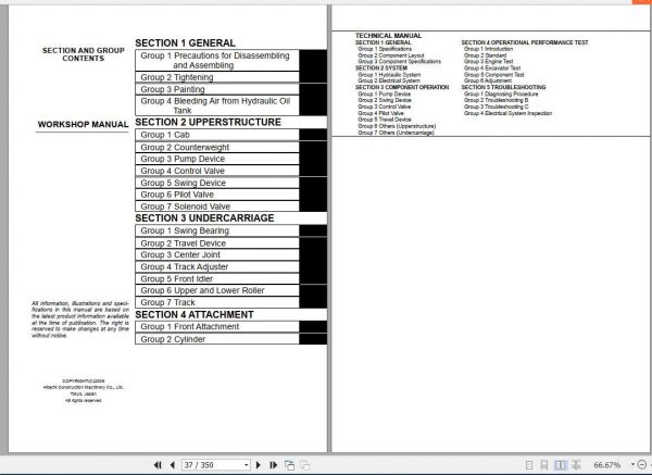 Hitachi Mini Excavator Zaxis ZX27 3 Workshop Manual 2
