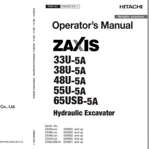 Hitachi Mini Excavator Zaxis ZX33U 5A Shop Manual 1 1