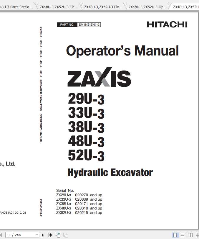 Hitachi Mini Excavator Zaxis ZX48U 3 Shop Manual 1