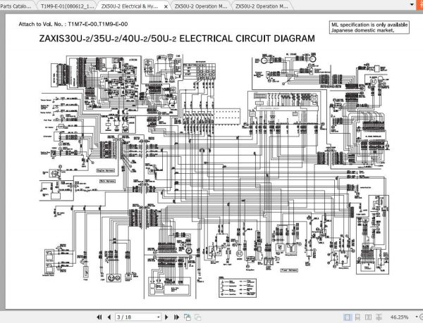 Hitachi Mini Excavator Zaxis ZX50U 2 Shop Manual 3