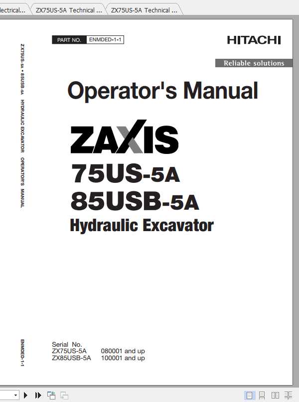 Hitachi Mini Excavator Zaxis ZX75 5A Shop Manual 1