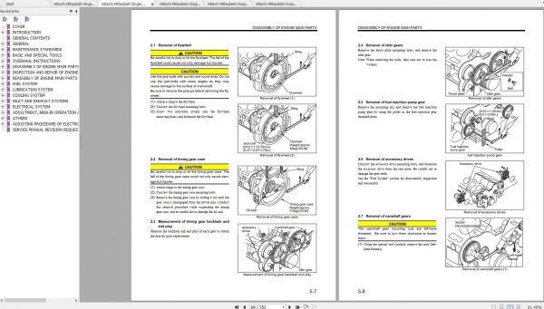 Hitachi Mitsubishi Diesel Engines S6R and S12A2 Shop Manuals 3
