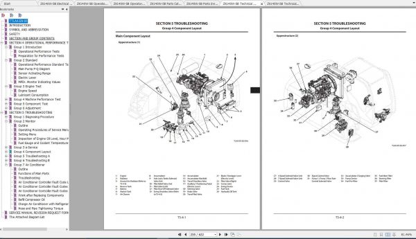 Hitachi Wheeled Excavator ZX140W 5B Shop Manuals 2