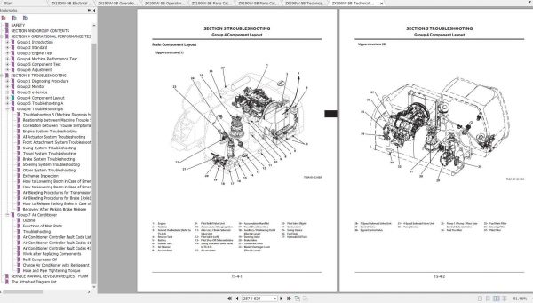 Hitachi Wheeled Excavator ZX190W 5B Shop Manuals 3