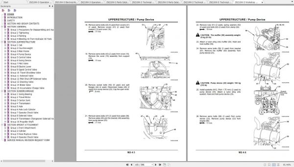 Hitachi Wheeled Excavator ZX210W 3 ZX220W 3 Shop Manuals 2d619e8de68f2d4b2