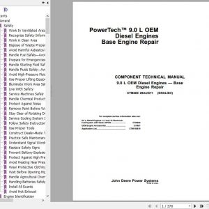 John Deere Diesel Engines PowerTech 9.0 L OEM Technical Manual 1