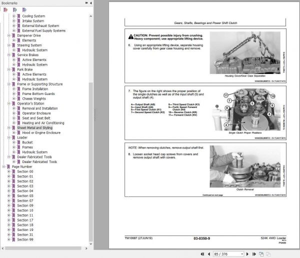 John Deere Loader 524K 4WD Engine 6068HDW74 T3 Repair Technical Manual TM10687 2