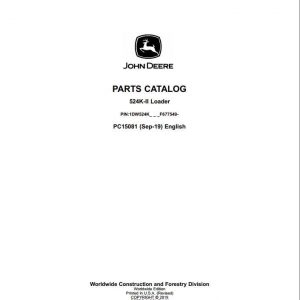 John Deere Loader 524K II Parts Catalog PC15081 1
