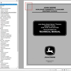 John Deere Tractor X700 X720 X724 X728 Technical Manual TM2349 1
