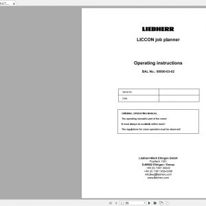 Liebherr Crawler Crane LR1600 2 LR1600 2W 600 Ton Shop Manual 3