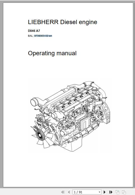 Liebherr Diesel Engine D846 A7 Operating Manual 9739303 02EN 1