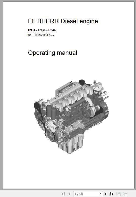 Liebherr Diesel Engine D934 D936 D946 Operating Manual 1