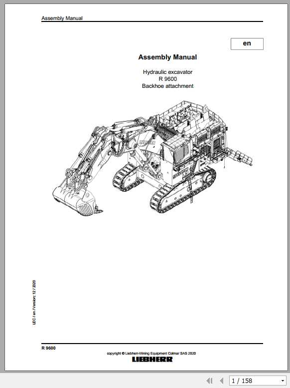 Liebherr Hydraulic Mini Excavator R9600 Assembly Manual 1