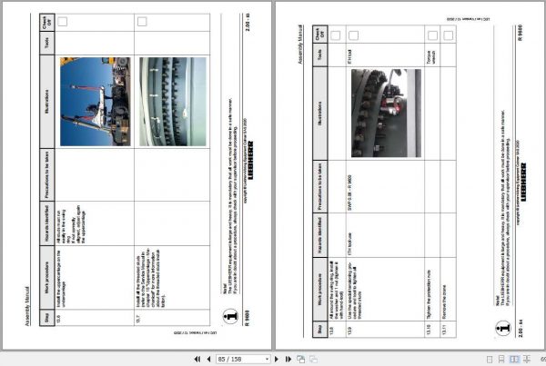 Liebherr Hydraulic Mini Excavator R9600 Assembly Manual 3