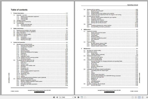 Liebherr Mining Crawler Excavators R9600 1679 Operating Manuals 2