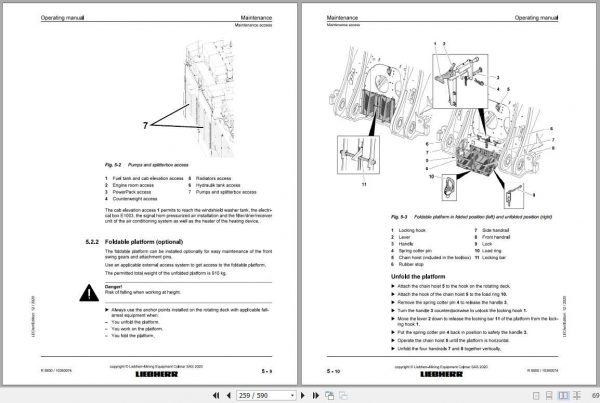 Liebherr Mining Crawler Excavators R9800 986 Operating Manuals 3