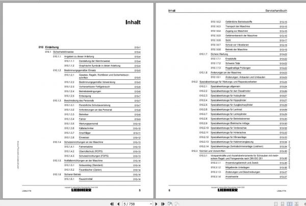 Liebherr Wheel Loader L509 Service Manual DE 2