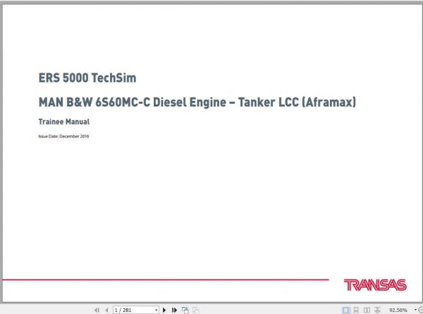 MAN BW Diesel Engine 6S60MC C Tanker LCC Training Manual 2016 1
